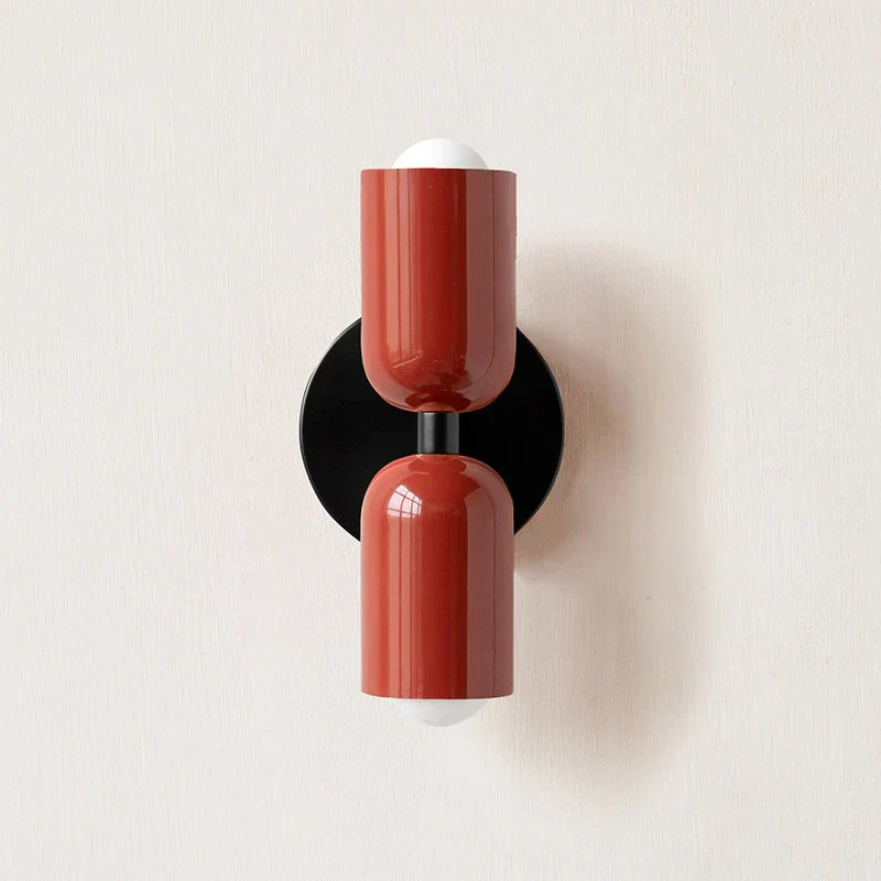 Sleek BowLift Double-Head Wall Lamp with Black Base
