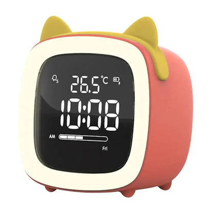 LZINA™ | Cartoon Bunny LED Alarm Clock with Night Light – Rechargeable, Cute Digital Display for Kids & Bedrooms