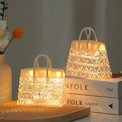 BowLift CrystalBag: Handbag-Shaped Acrylic Night Light – Creative & Sparkling Decorative Lamp