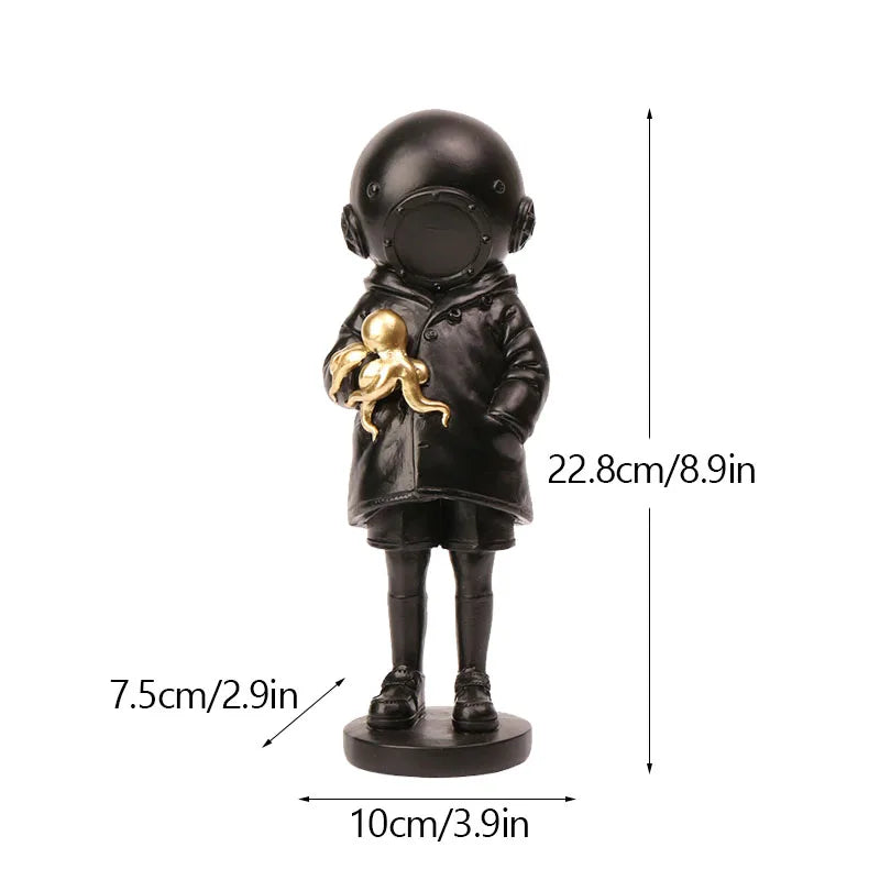 LZINA™ | Dropshipping Banksy Sculpture Collection Flower Thrower Statue Pop Art Modern Balloon Girl Figurine Office Home Decoration