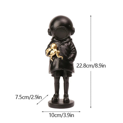 LZINA™ | Dropshipping Banksy Sculpture Collection Flower Thrower Statue Pop Art Modern Balloon Girl Figurine Office Home Decoration