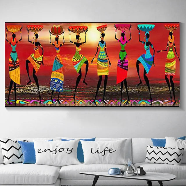 LZINA™ | Plus Sizes Abstract African Woman Canvas Painting