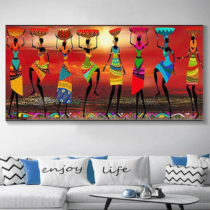 LZINA™ | Plus Sizes Abstract African Woman Canvas Painting