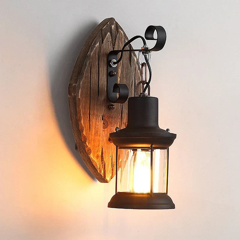 BowLift Retro Lantern Lamp - Industrial Wall Light Fixture