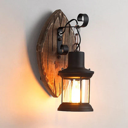 BowLift Retro Lantern Lamp - Industrial Wall Light Fixture