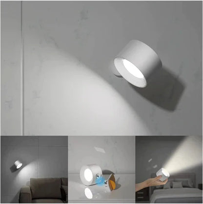 BowLift Spotlight Wireless Wall Lamp – 360° Rotation, Dimmable, Rechargeable Cordless Wall Light