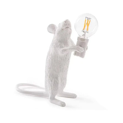 BowLift Modern LED Animal Table Lamps - Resin Rat, Cat, and Squirrel Night Lights