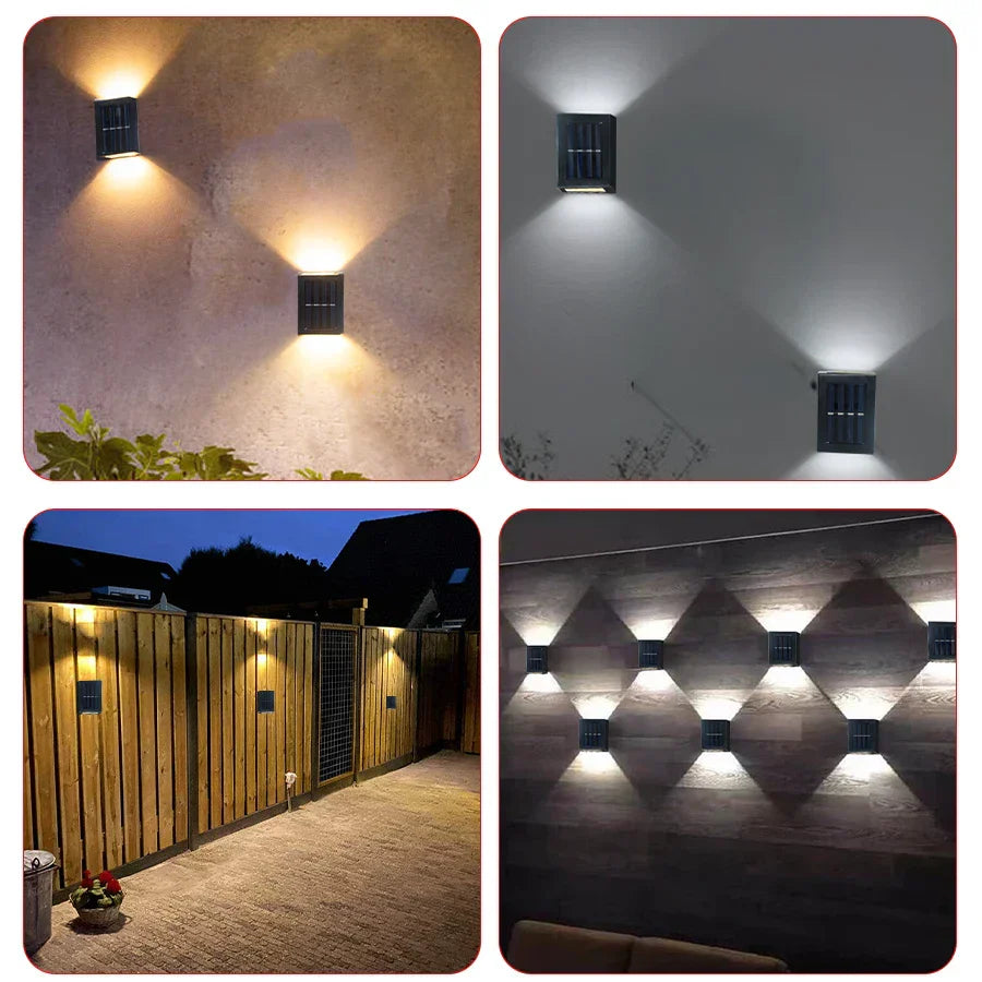 LZINA™ | Waterproof LED Solar Wall Lamp: Up and Down Lighting for Balcony, Garden, Street and Landscape
