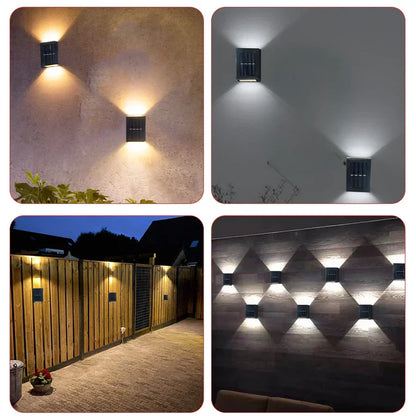 BowLift Waterproof LED Solar Wall Light — Dual Up & Down Lighting for Balcony, Garden, Street and Landscape