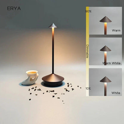 BowLift Rechargeable Table Lamp - Touch LED, Creative Dining Room Accent, Pina Pro, Ideal for Hotels, Bars & Desks, Decorative Desk Light