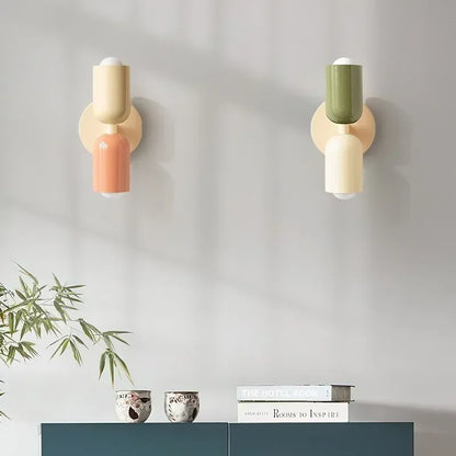 BowLift Nordic LED Wall Lamp - Modern Minimalist Cream Double-Head Wall Light for Living Room, Bedroom, and Study – Indoor Decoration Fixture