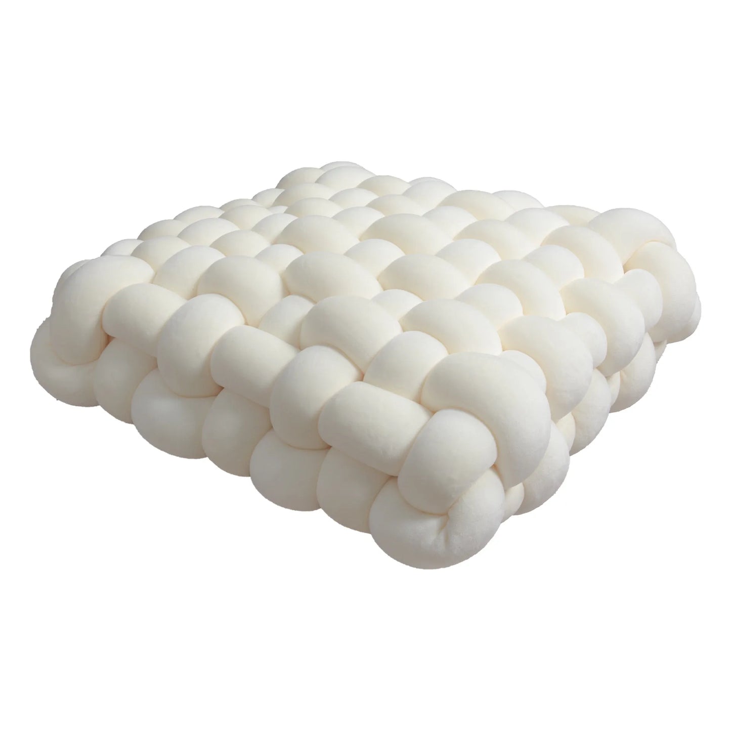 BowLift | Living Room Soft Plush Knot Pillow Sofa Pillow Solid Color Square Handwoven Home Throw Pillow Square Woven Seat Cushion Pillow