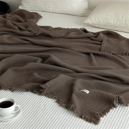 BowLift | Solid color cotton sofa blanket
