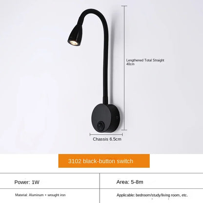 BowLift LED Wall Lamp: Modern, Flexible Lighting Ideal for Reading in Bed