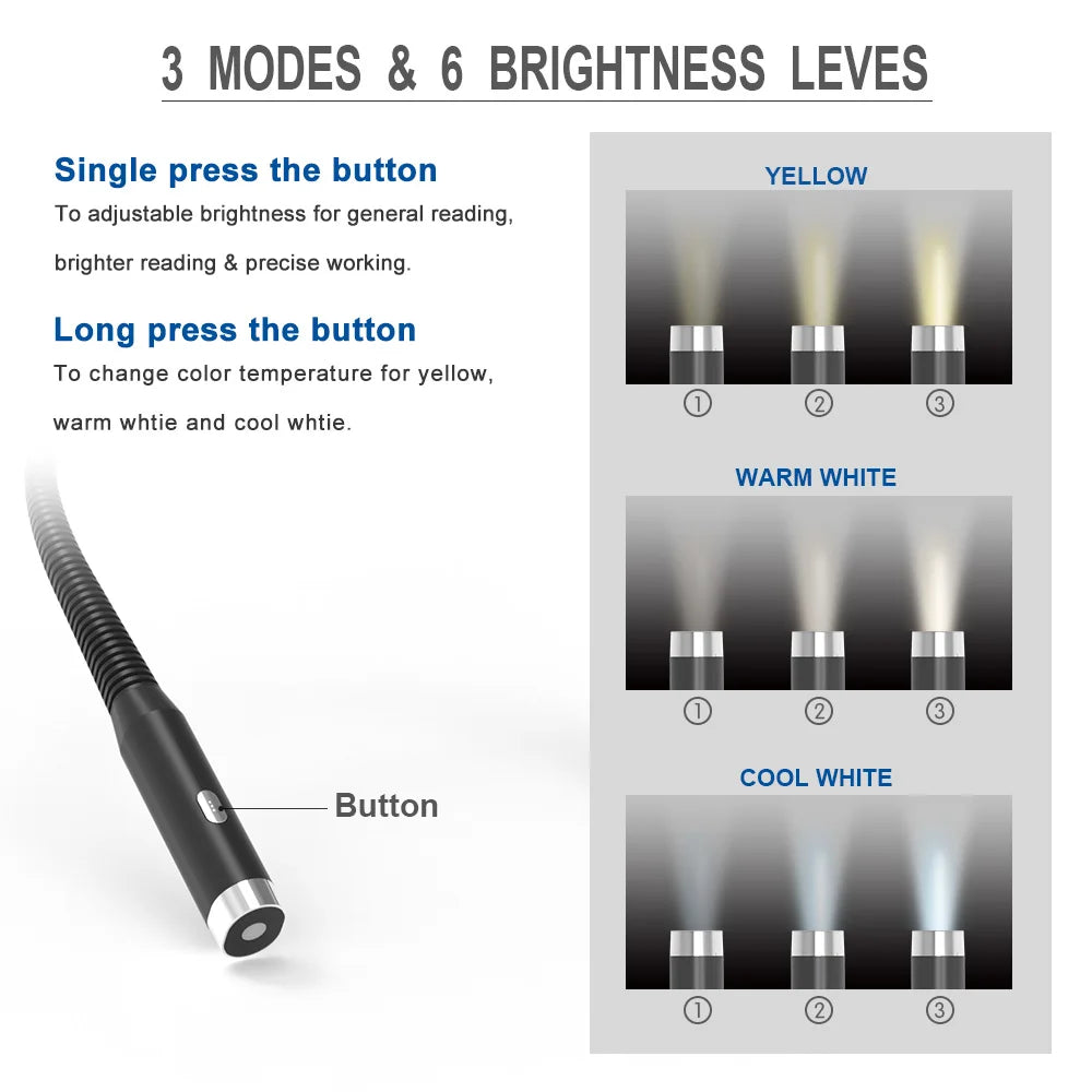 BowLift LED Rechargeable Neck Lamp with 3 Modes – Portable, Hands-Free Illumination