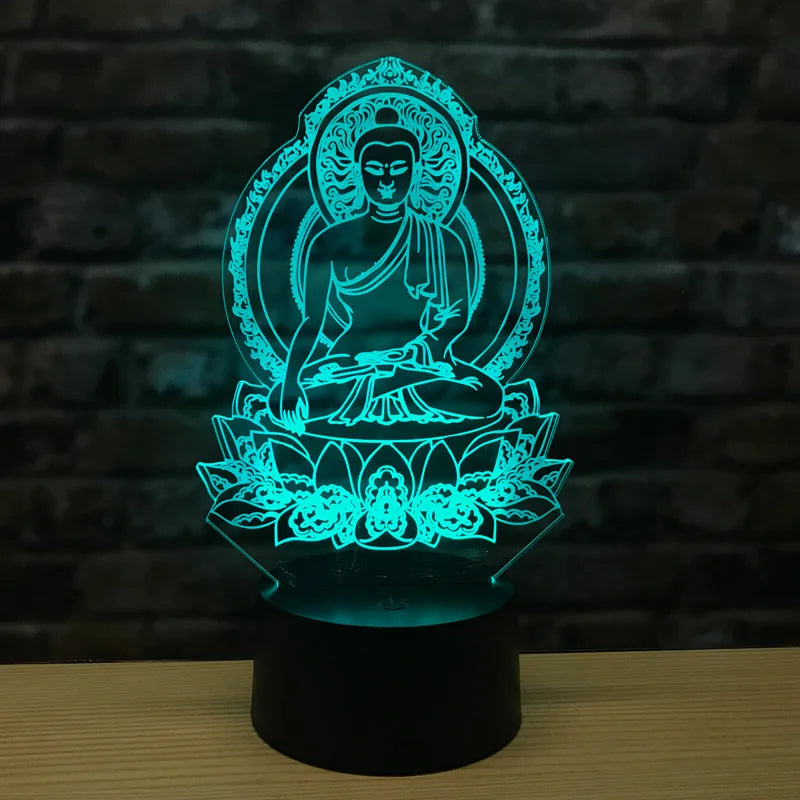 BowLift | EnlightenGlow Buddha 3D Lamp - Illuminate Your Space with Serene 3D Illumination