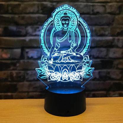 BowLift | EnlightenGlow Buddha 3D Lamp - Illuminate Your Space with Serene 3D Illumination