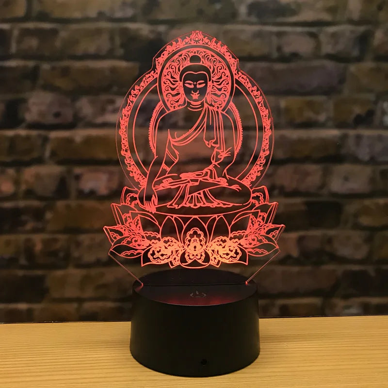 BowLift | EnlightenGlow Buddha 3D Lamp - Illuminate Your Space with Serene 3D Illumination