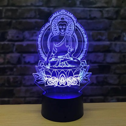 BowLift | EnlightenGlow Buddha 3D Lamp - Illuminate Your Space with Serene 3D Illumination