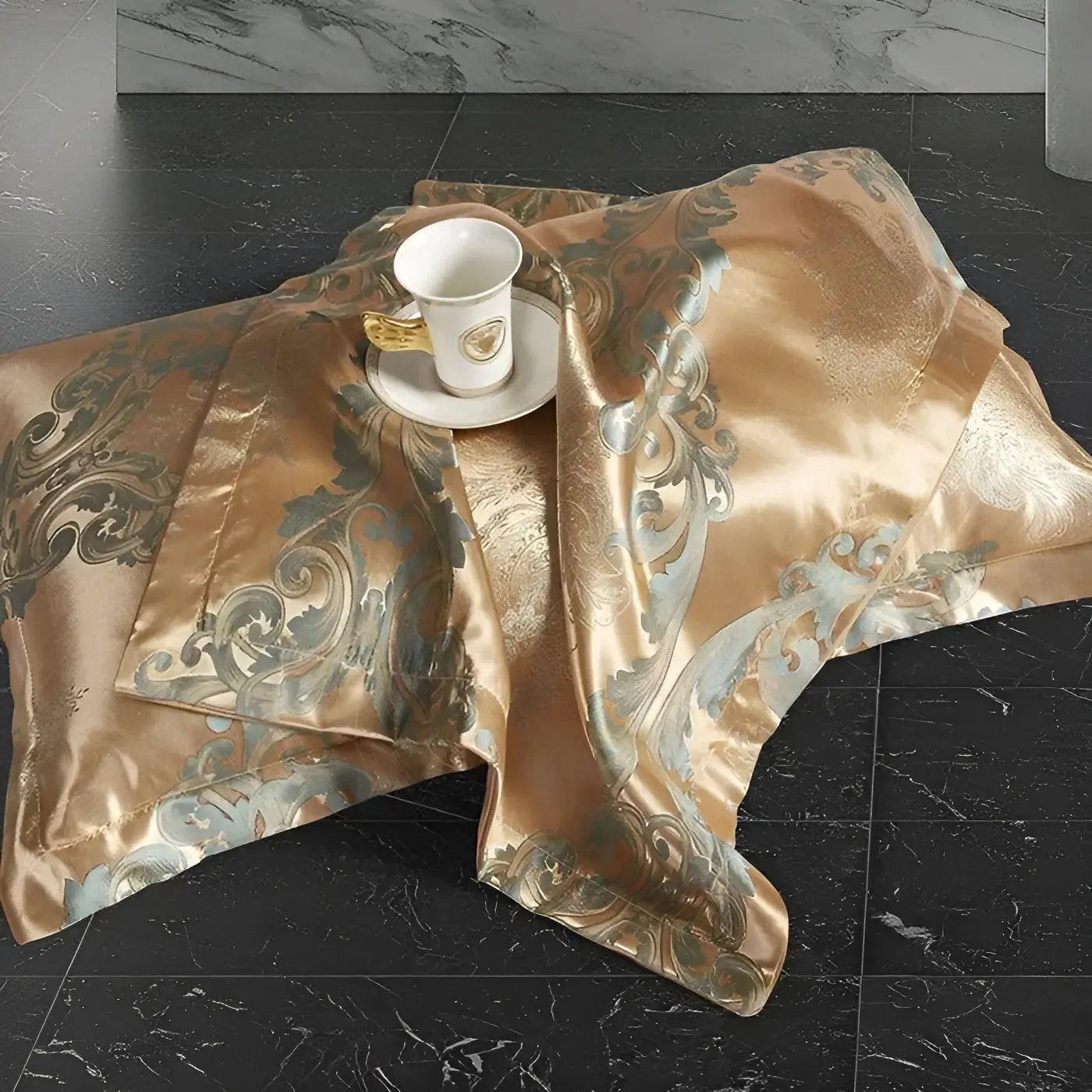 LZINA™ | Chic Satin Jacquard Duvet Cover for Luxury Bedroom