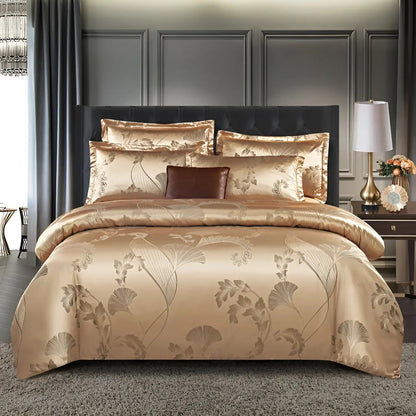 LZINA™ | Chic Satin Jacquard Duvet Cover for Luxury Bedroom
