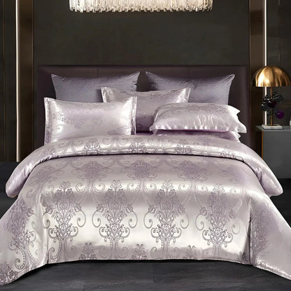 LZINA™ | Chic Satin Jacquard Duvet Cover for Luxury Bedroom