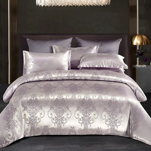 LZINA™ | Chic Satin Jacquard Duvet Cover for Luxury Bedroom