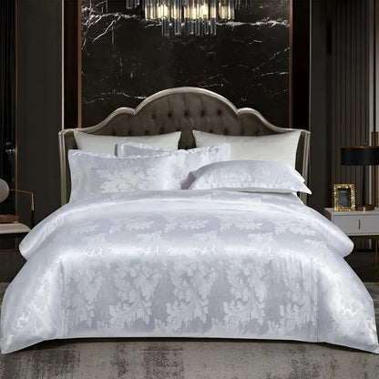 LZINA™ | Chic Satin Jacquard Duvet Cover for Luxury Bedroom