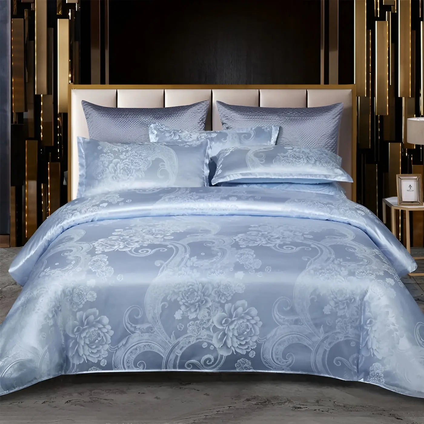 LZINA™ | Chic Satin Jacquard Duvet Cover for Luxury Bedroom