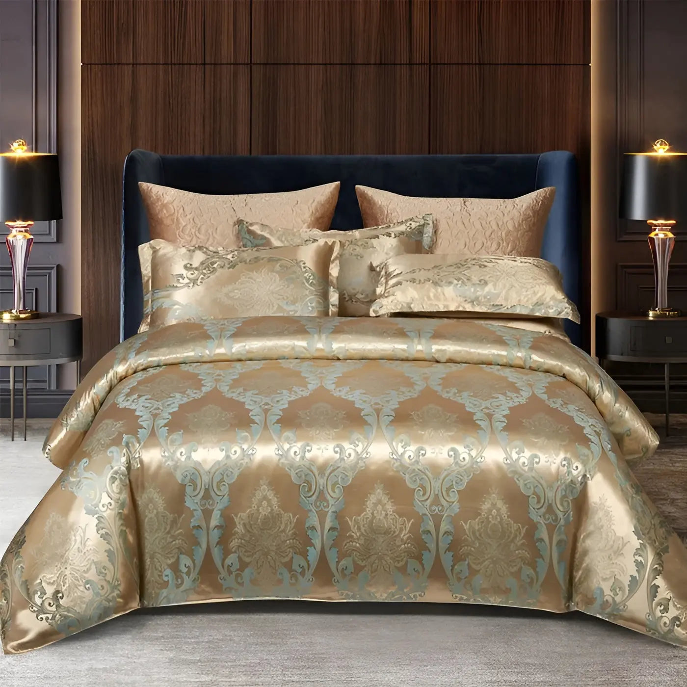 LZINA™ | Chic Satin Jacquard Duvet Cover for Luxury Bedroom
