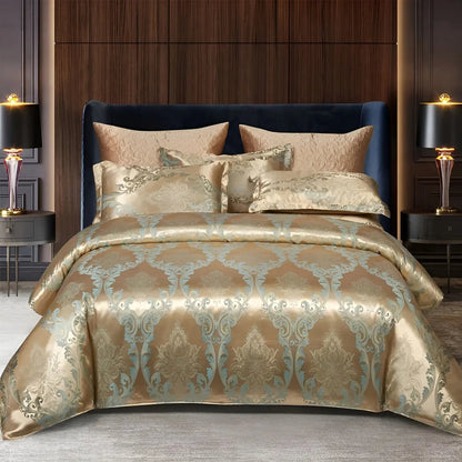 LZINA™ | Chic Satin Jacquard Duvet Cover for Luxury Bedroom