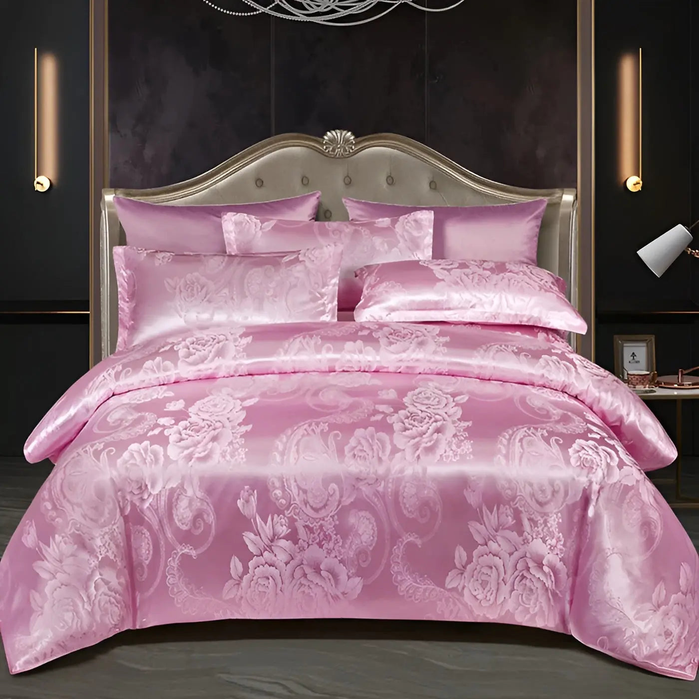 LZINA™ | Chic Satin Jacquard Duvet Cover for Luxury Bedroom