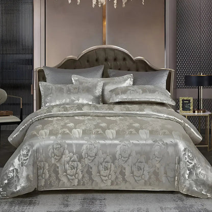 LZINA™ | Chic Satin Jacquard Duvet Cover for Luxury Bedroom