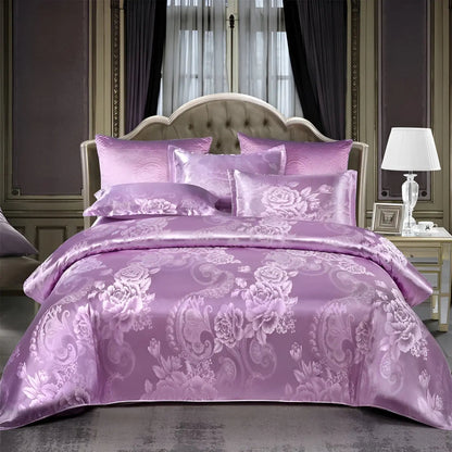 LZINA™ | Chic Satin Jacquard Duvet Cover for Luxury Bedroom