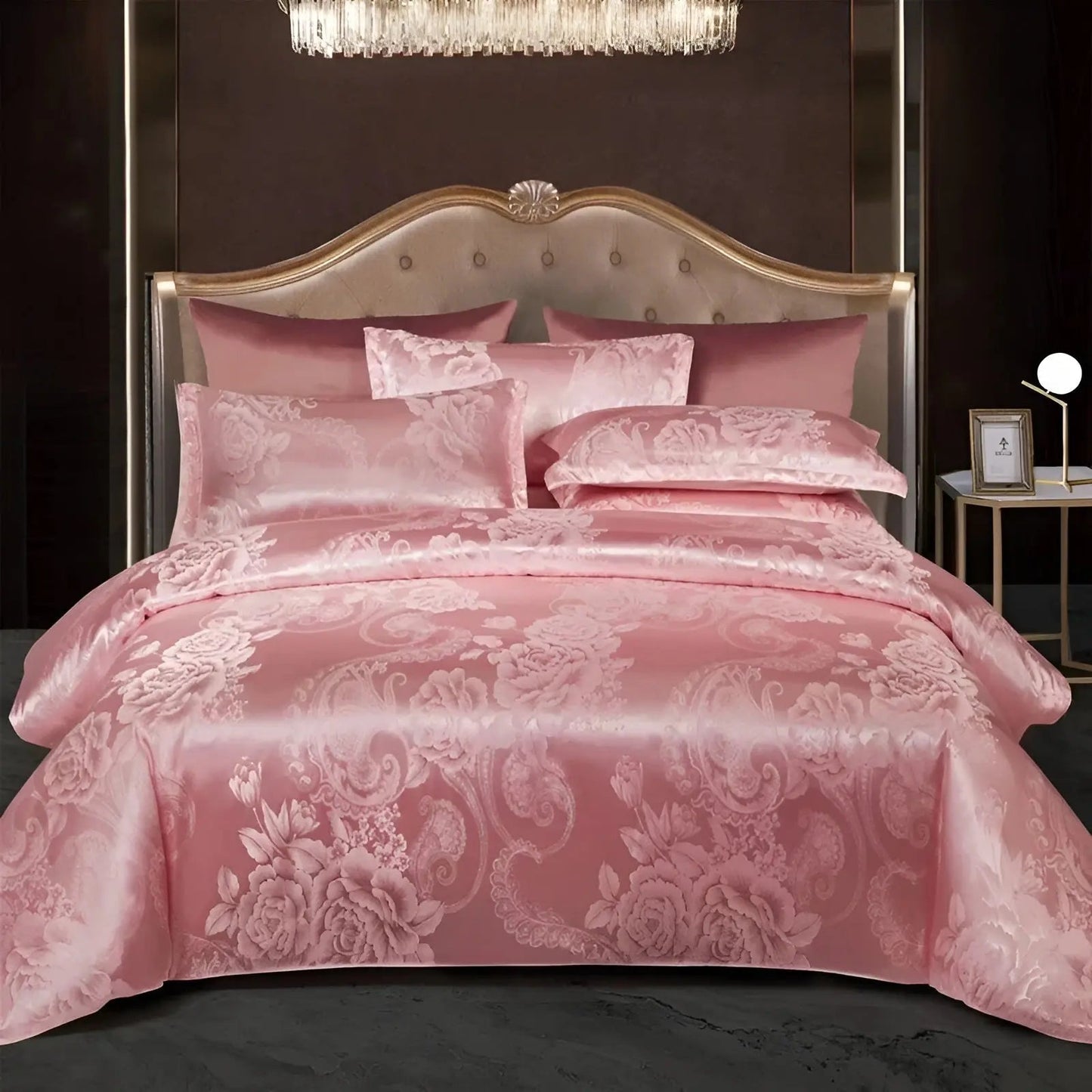 LZINA™ | Chic Satin Jacquard Duvet Cover for Luxury Bedroom