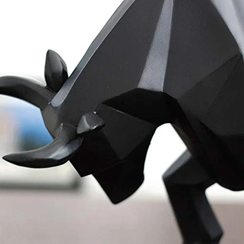 BowLift | YuryFvna Modern Geometric Bull Statue, Ornament, Café, Bull Sculptures, Animal Figures, Abstract Hotel Home Decoration