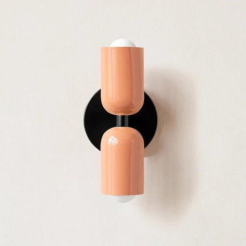 Sleek BowLift Double-Head Wall Lamp with Black Base