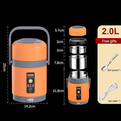 BowLift | USB Heated Lunch Box | 304 Stainless Steel, Portable Food Warmer