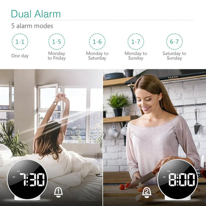 BowLift Light-Source Digital Table Clock - Sleek Desk Timepiece