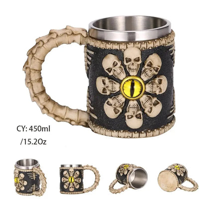 LZINA™ | Medieval Dragon Resin Stainless Steel Mug as Coffee Mug or Tea Mug