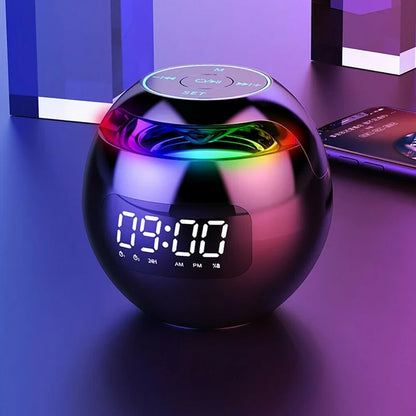 LZINA™ | Digital LED Alarm Clock with Bluetooth Speaker & Colorful Night Light – Motion Sensor, Rechargeable, 5W Sound
