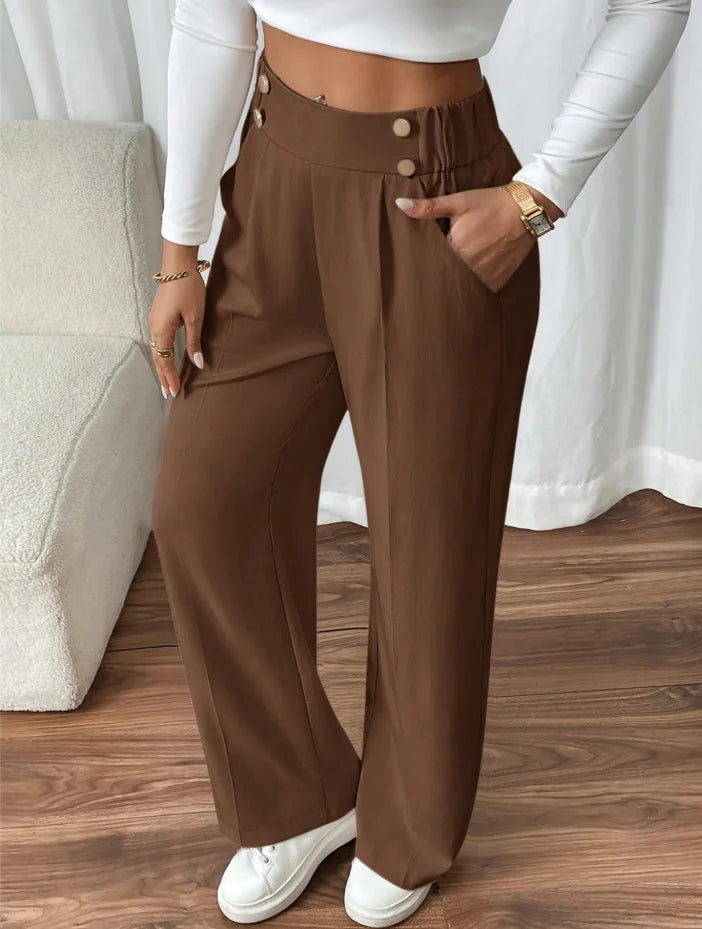 Women’s High Waist Straight Leg Office Trousers