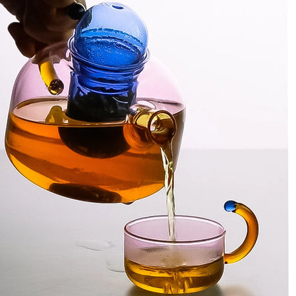 BowLift | Contrasting Color Glass Tea Set