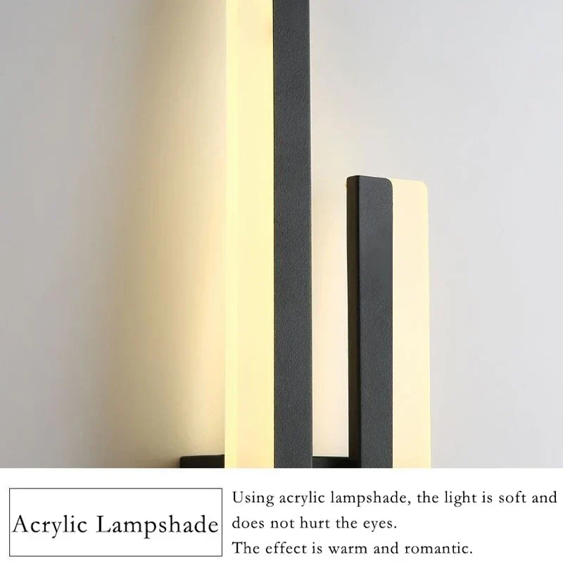BowLift Modern LED Wall Lamp – Black & Gold Acrylic Accent Light for Elegant Room Décor