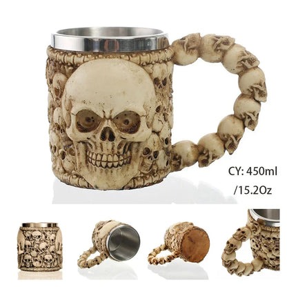 LZINA™ | Medieval Dragon Resin Stainless Steel Mug as Coffee Mug or Tea Mug