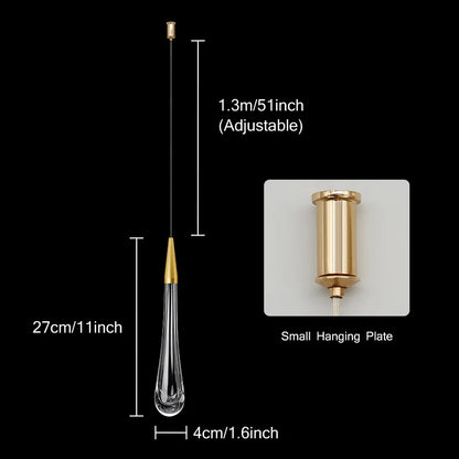 BowLift | Crystal LED Pendant Lights: Perfect for Bedroom, Dining Room, Bar - Water Drop Chandelier, Stair Lamp for Interior Decoration