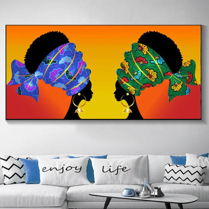LZINA™ | Plus Sizes Abstract African Woman Canvas Painting