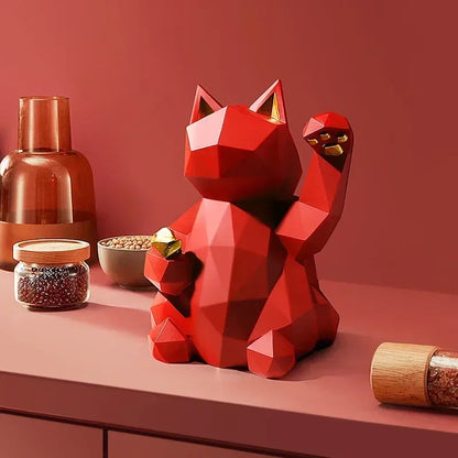 LZINA™ | Nordic Minimalism Geometry Lucky Cat Statues