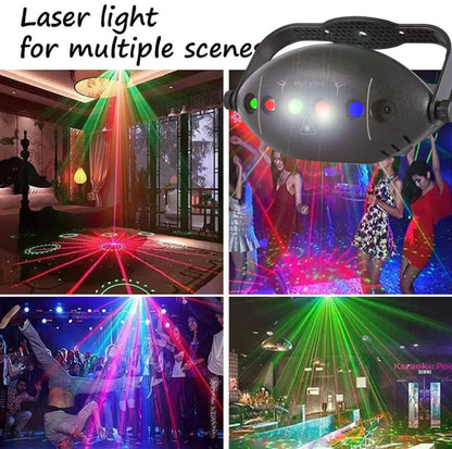 BowLift RGB Disco Lights – Stage DJ Laser Projector with Strobe for Club, Home & Holiday Party Decor