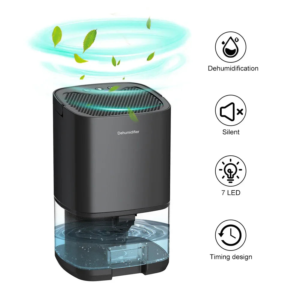 LZINA™ | 1000ml Portable 2-in-1 Dehumidifier with Air Filter & Night Light – Aveline